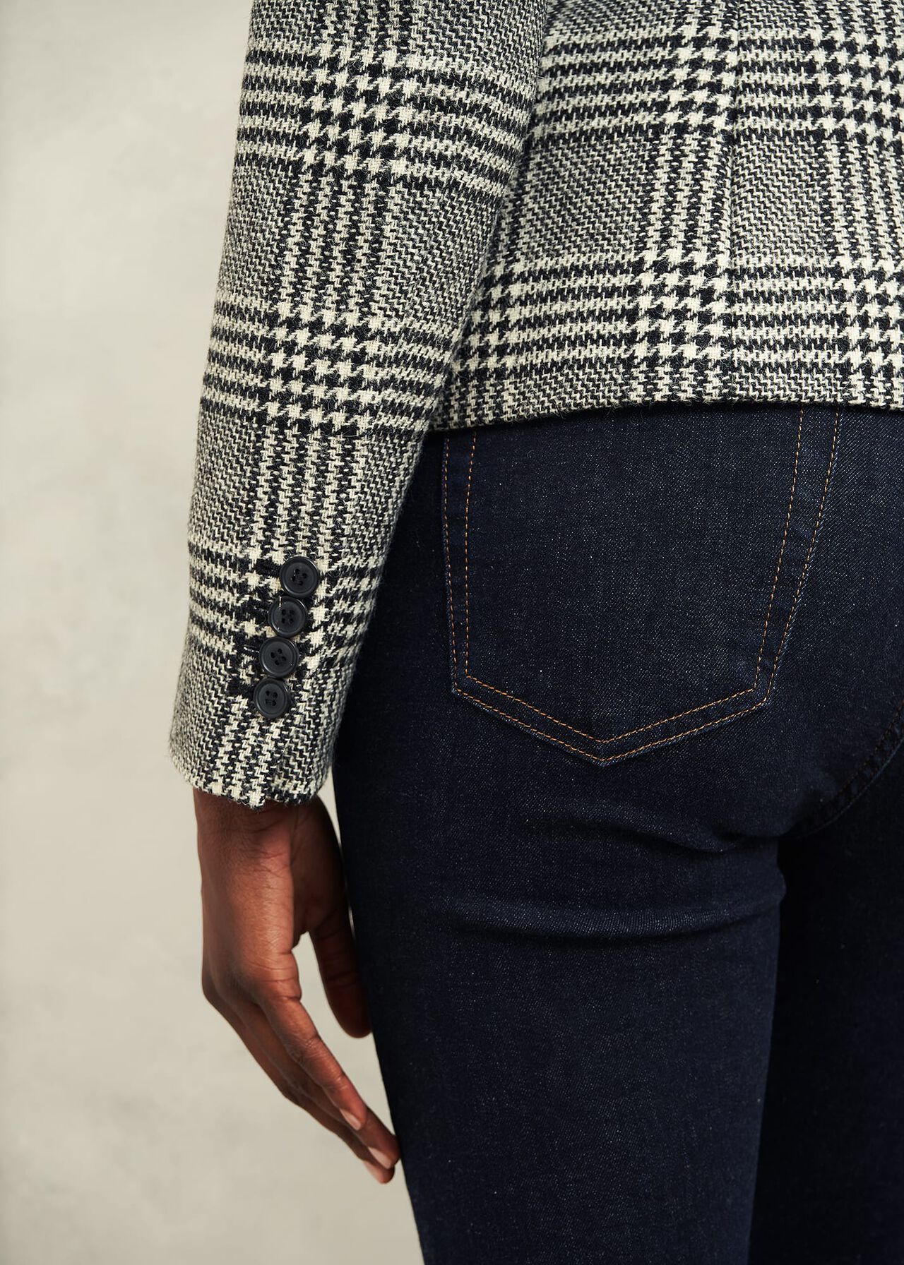 Brea Wool Jacket, Black White, hi-res